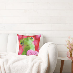 Chameleon Heart (Luv U) Throw Pillow