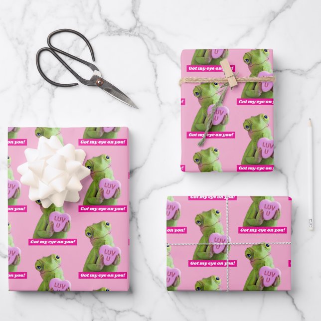 Chameleon Heart (Luv U) Wrapping Paper Sheets (Front)