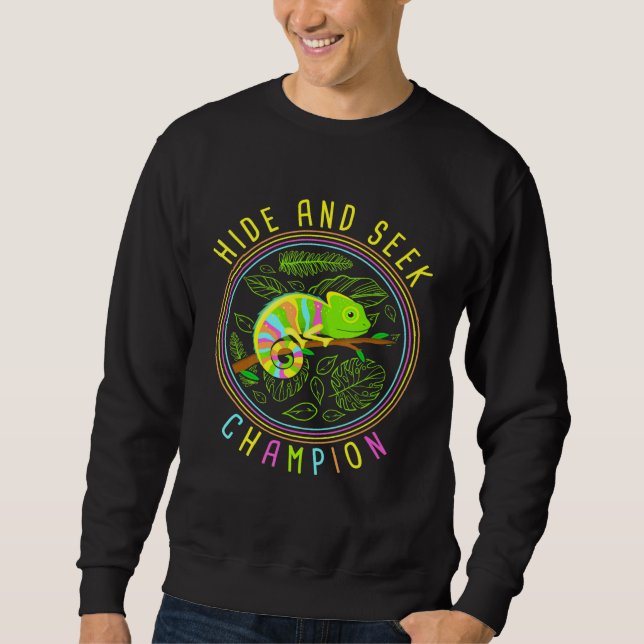 Chameleon Hide And Seek Champion Reptiles Sweatshirt (Front)