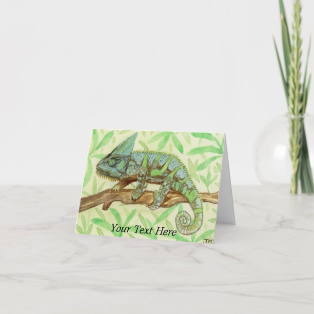 Chameleon Letterpress Thank You Card (Front)