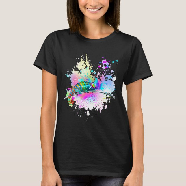 Chameleon Lizard Rainbow Heart Love Glasses Sungla T-Shirt (Front)