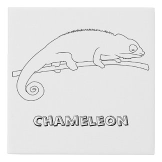 Chameleon Outline Drawing on Paint It Canvas