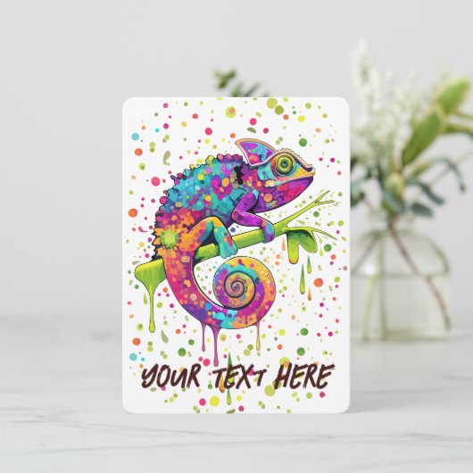 Chameleon Paint Stains Watercolor Style (Standing Front)