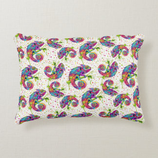 Chameleon Paint Stains Watercolor Style Accent Pillow