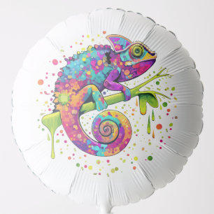 Chameleon Paint Stains Watercolor Style Balloon
