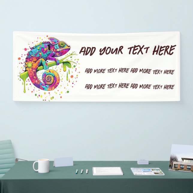 Chameleon Paint Stains Watercolor Style Banner (Tradeshow)