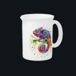 Chameleon Paint Stains Watercolor Style Beverage Pitcher<br><div class="desc">Chameleon Paint Stains Watercolor Style bizarre surreal art . Original Vector Logo Illustration Copyright BluedarkArt.</div>