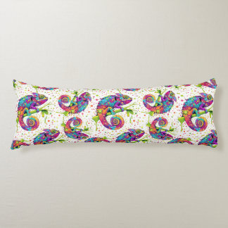 Chameleon Paint Stains Watercolor Style Body Pillow