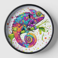Chameleon Paint Stains Watercolor Style