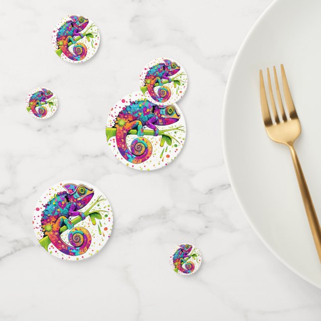 Chameleon Paint Stains Watercolor Style Confetti (Group)