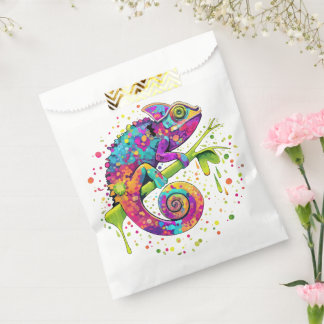 Chameleon Paint Stains Watercolor Style Favor Bag