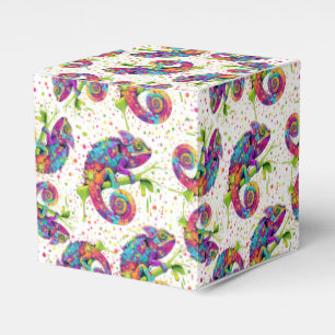 Chameleon Paint Stains Watercolor Style Favor Boxes