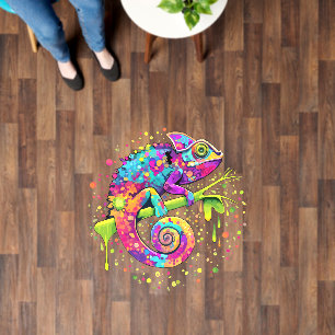 Chameleon Paint Stains Watercolor Style Floor Decals