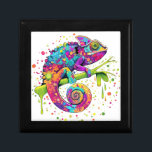 Chameleon Paint Stains Watercolor Style Gift Box<br><div class="desc">Chameleon Paint Stains Watercolor Style bizarre surreal art . Original Vector Logo Illustration Copyright BluedarkArt.</div>
