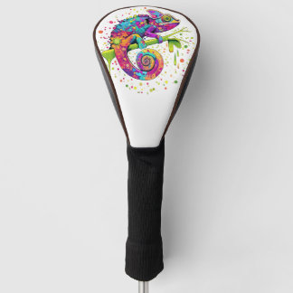 Chameleon Paint Stains Watercolor Style Golf Head Cover