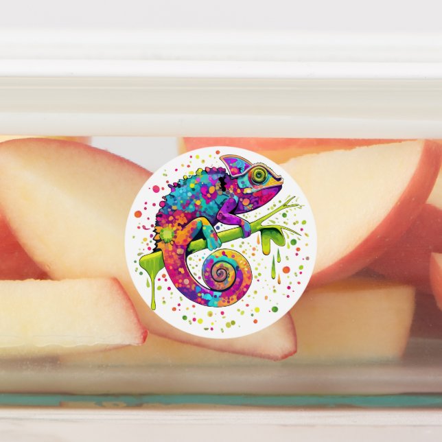 Chameleon Paint Stains Watercolor Style Labels (Affixed)