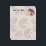 Chameleon Paint Stains Watercolor Style Letterhead<br><div class="desc">Chameleon Paint Stains Watercolor Style bizarre surreal art . Original Vector Logo Illustration Copyright BluedarkArt.</div>
