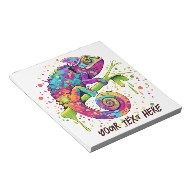Chameleon Paint Stains Watercolor Style Notepad (Angled)