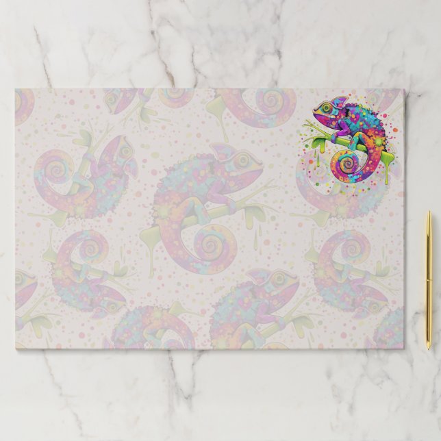 Chameleon Paint Stains Watercolor Style Paper Pad (Insitu)
