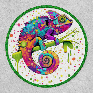 Chameleon Paint Stains Watercolor Style Patch