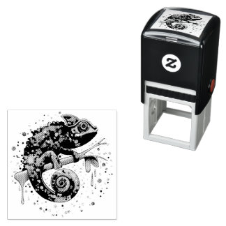 Chameleon Paint Stains Watercolor Style Self-inking Stamp