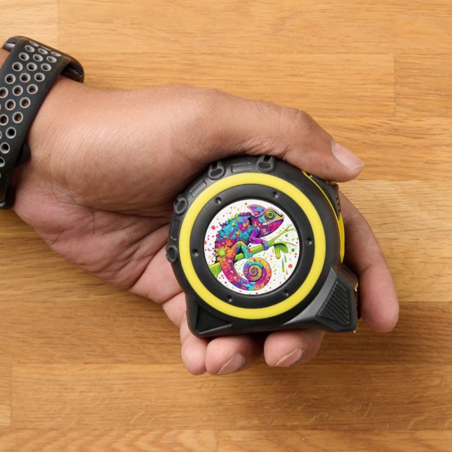 Chameleon Paint Stains Watercolor Style Tape Measure (Home)