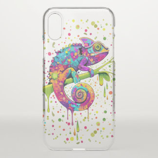 Chameleon Paint Stains Watercolor Style iPhone X Case