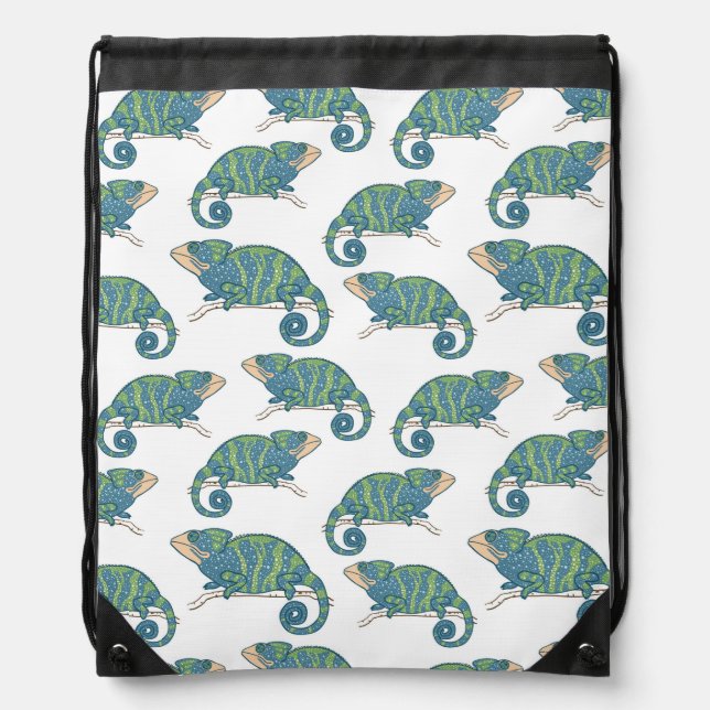 Chameleon Pattern Drawstring Bag (Front)