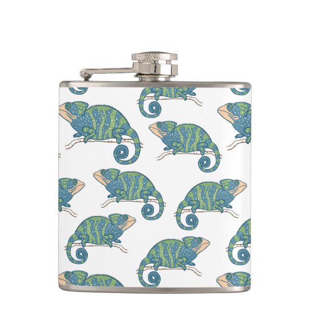 Chameleon Pattern Flask (Front)