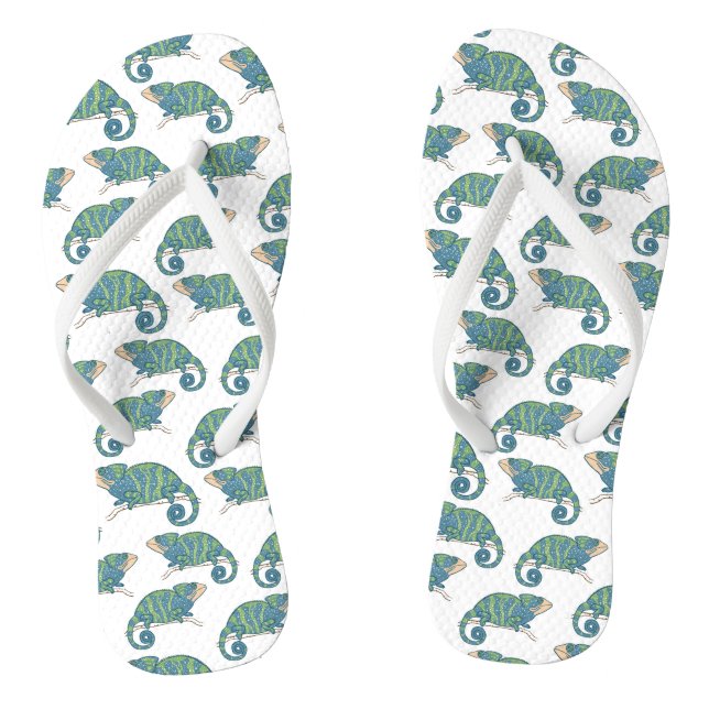 Chameleon Pattern Flip Flops (Footbed)