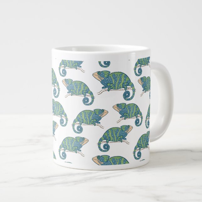 Chameleon Pattern Giant Coffee Mug (Front Right)
