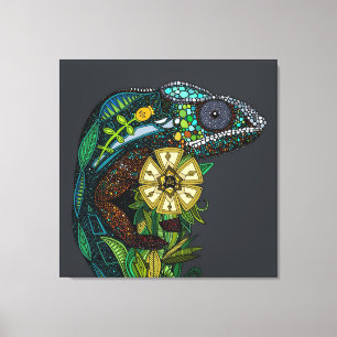 chameleon pewter canvas print
