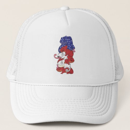 Chameleon Pile For The Fourth Of July Usa Flag Trucker Hat
