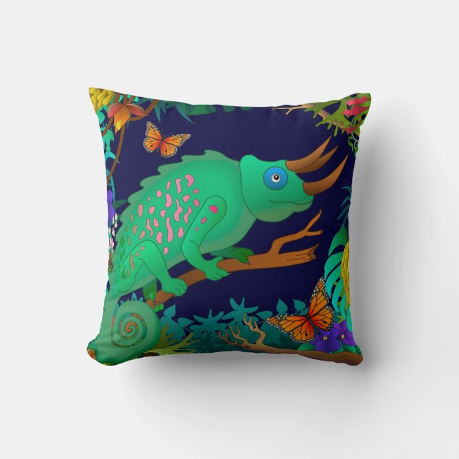chameleon pillow (Front)
