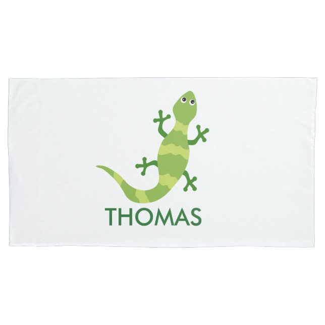 Chameleon Pillow Case Personalized with Name (Front)