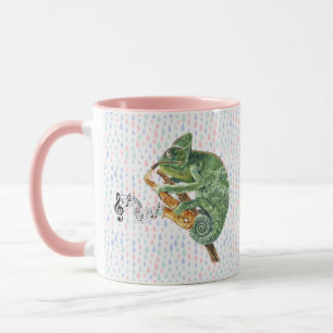 Chameleon Playing Blues In Rain Saxophone Mug