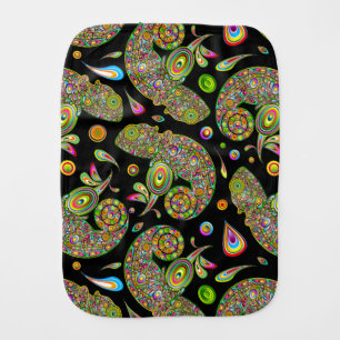 Chameleon Psychedelic Fantasy Baby Burp Cloth