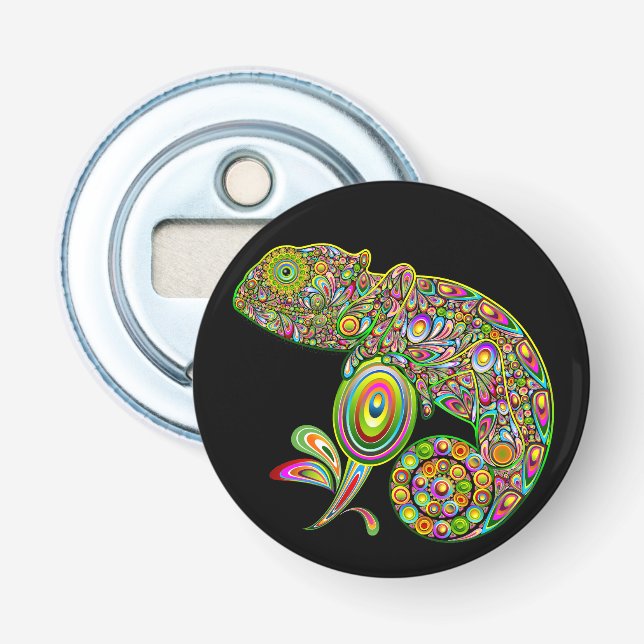 Chameleon Psychedelic Fantasy Bottle Opener (Front)