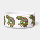 Chameleon Psychedelic Fantasy Bowl<br><div class="desc">Amazing Abstract Chameleon made on Vector Graphic Art,  creating first the colorful and psychedelic drops and circles elements,  and then assembling them to compose the Chameleon's shape. Copyright BluedarkArt.</div>