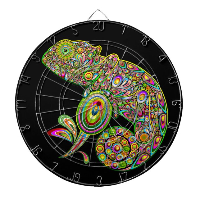 Chameleon Psychedelic Fantasy Dart Board (Front)