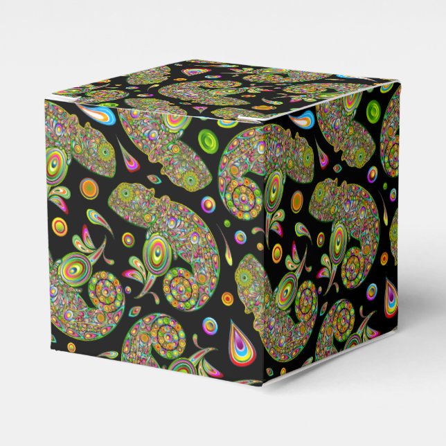 Chameleon Psychedelic Fantasy Favor Boxes (Front Side)