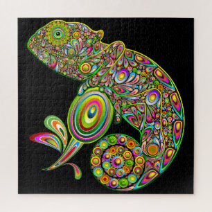 Chameleon Psychedelic Fantasy Jigsaw Puzzle