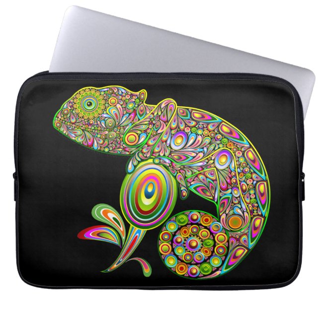 Chameleon Psychedelic Fantasy Laptop Sleeve (Front)