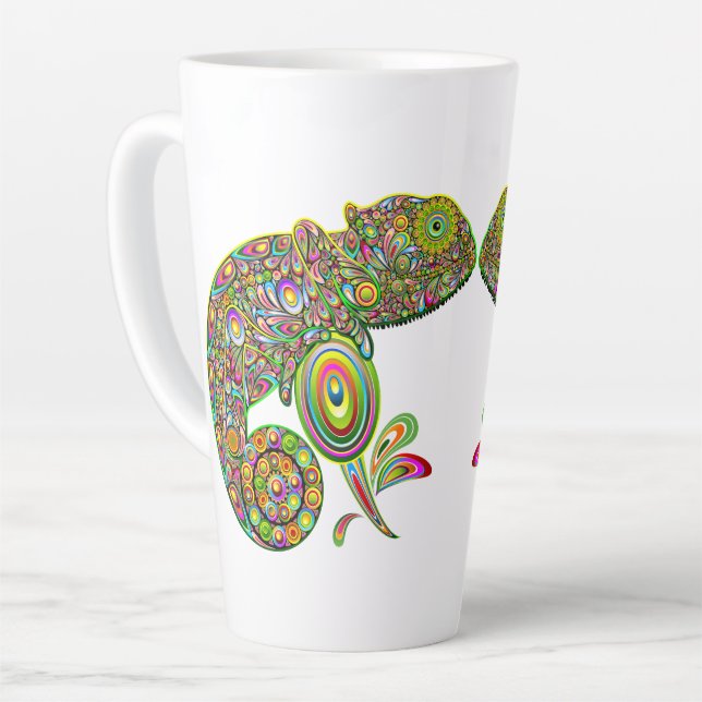 Chameleon Psychedelic Fantasy Latte Mug (Left Angle)