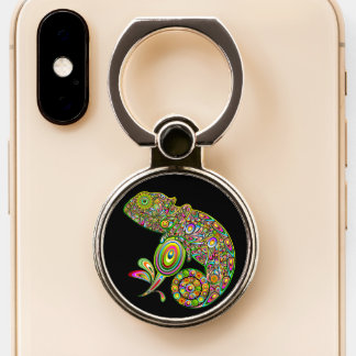 Chameleon Psychedelic Fantasy Phone Ring Stand