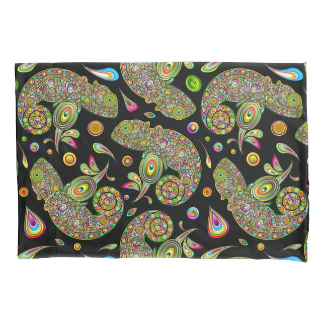 Chameleon Psychedelic Fantasy Pillow Case (Front)