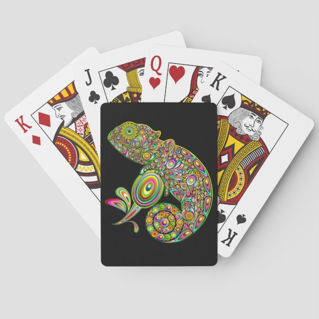 Chameleon Psychedelic Fantasy Poker Cards (Back)