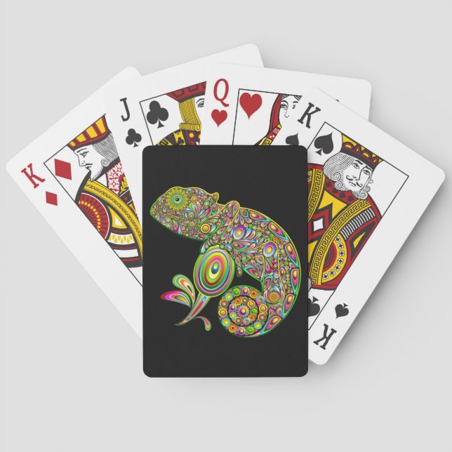 Chameleon Psychedelic Fantasy Poker Cards (Back)
