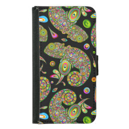 Chameleon Psychedelic Fantasy Samsung Galaxy S5 Wallet Case