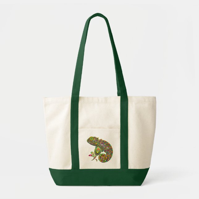 Chameleon Psychedelic Fantasy Tote Bag (Front)